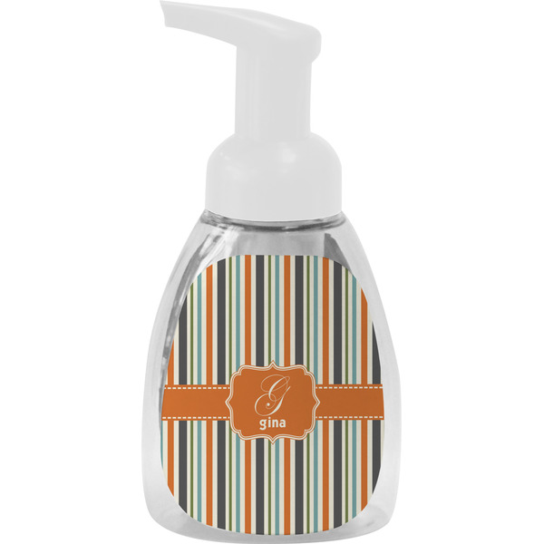 Custom Orange & Blue Stripes Foam Soap Bottle (Personalized)