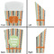 Orange & Blue Stripes French Fry Favor Box - Front & Back View