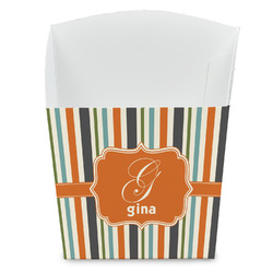 Orange & Blue Stripes French Fry Favor Boxes (Personalized)