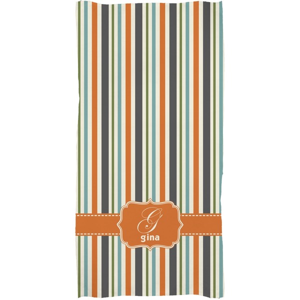 Orange & Blue Stripes Full Sized Bath Towel - Apvl