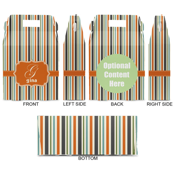 Orange & Blue Stripes Gable Favor Box - Approval