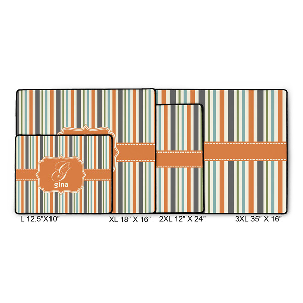 Orange & Blue Stripes Gaming Mats - SIZE CHART