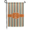 Orange & Blue Stripes Small Garden Flag - Single Sided w/ Name and Initial