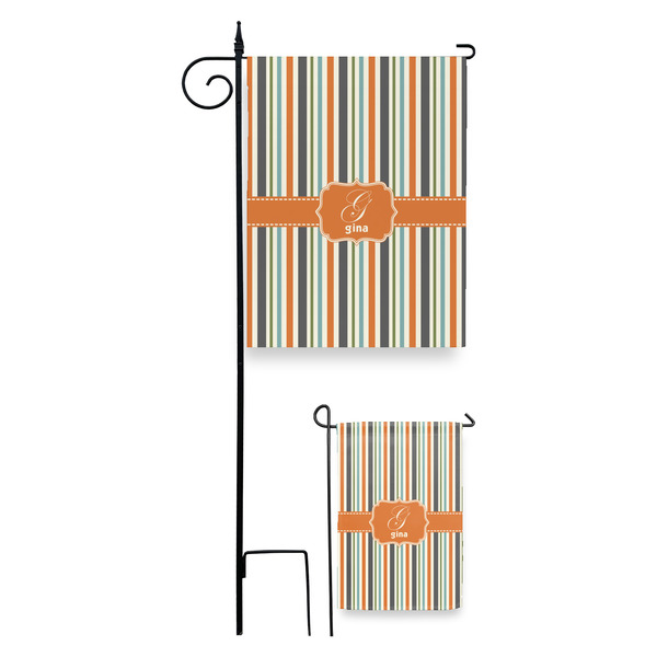 Orange & Blue Stripes Garden Flag - PARENT/MAIN