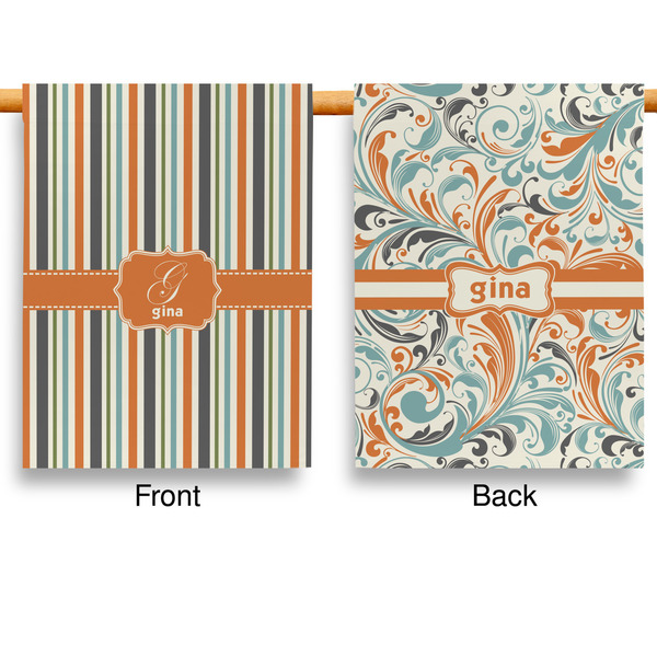 Orange & Blue Stripes Garden Flags - Large - Double Sided - APPROVAL