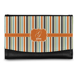Orange & Blue Stripes Genuine Leather Women's Wallet - Small (Personalized)