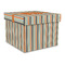 Orange & Blue Stripes Gift Boxes with Lid - Canvas Wrapped - Large - Front/Main