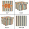 Orange & Blue Stripes Gift Boxes with Lid - Canvas Wrapped - Small - Approval