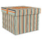 Orange & Blue Stripes Gift Boxes with Lid - Canvas Wrapped - XX-Large - Front/Main