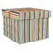 Orange & Blue Stripes Gift Box with Lid - Canvas Wrapped - XX-Large (Personalized)