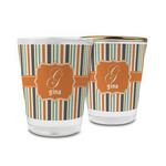 Orange & Blue Stripes Glass Shot Glass - 1.5 oz (Personalized)