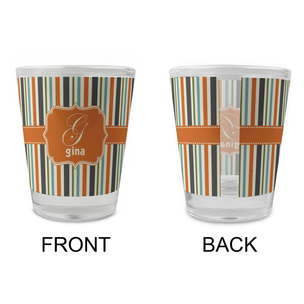 Orange & Blue Stripes Glass Shot Glass - Standard - APPROVAL