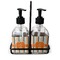 Orange & Blue Stripes Glass Soap & Lotion Bottles (Personalized)