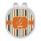 Orange & Blue Stripes Golf Ball Marker - Hat Clip - Silver
