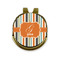 Orange & Blue Stripes Golf Ball Hat Marker Hat Clip - Front & Back