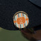Orange & Blue Stripes Golf Ball Marker Hat Clip - Gold - On Hat