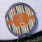 Orange & Blue Stripes Golf Ball Marker Hat Clip - Silver - Front