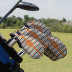 Orange & Blue Stripes Golf Club Iron Cover - Set of 9 (Personalized)