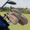 Orange & Blue Stripes Golf Club Cover - Set of 9 - On Clubs