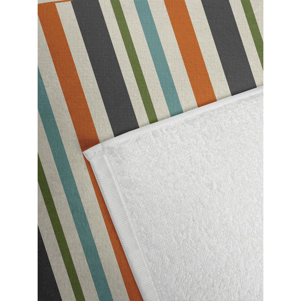 Orange & Blue Stripes Golf Towel - Detail
