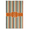 Orange & Blue Stripes Golf Towel - Poly-Cotton Blend - Large w/ Name and Initial