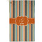 Orange & Blue Stripes Golf Towel - Poly-Cotton Blend - Small w/ Name and Initial