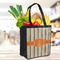 Orange & Blue Stripes Grocery Bag - LIFESTYLE