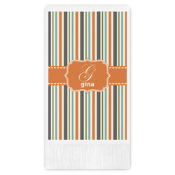 Orange & Blue Stripes Guest Towels - Full Color (Personalized)