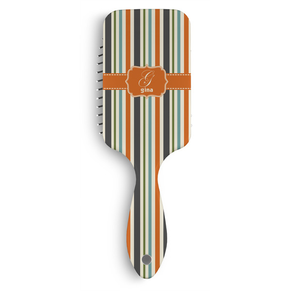 Custom Orange & Blue Stripes Hair Brushes (Personalized)