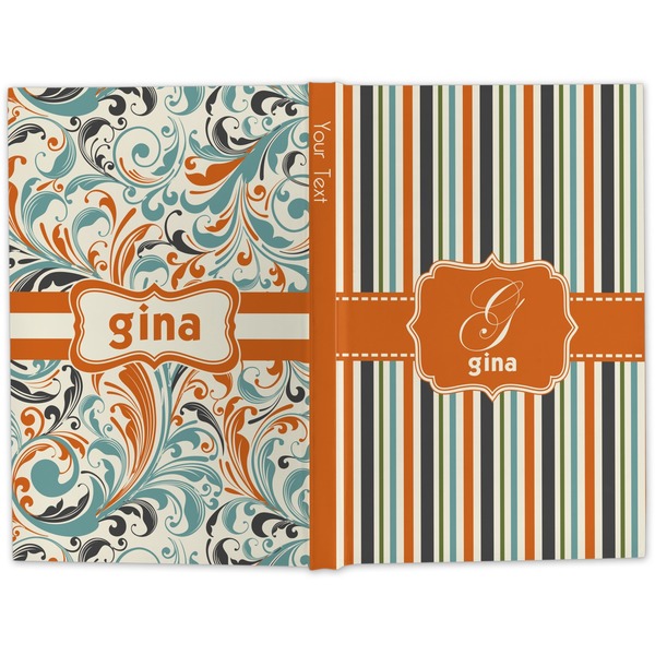 Orange & Blue Stripes Hard Cover Journal - Apvl