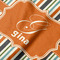 Orange & Blue Stripes Hooded Baby Towel- Detail Close Up