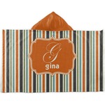 Orange & Blue Stripes Kids Hooded Towel (Personalized)