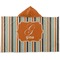 Orange & Blue Stripes Kids Hooded Towel (Personalized)