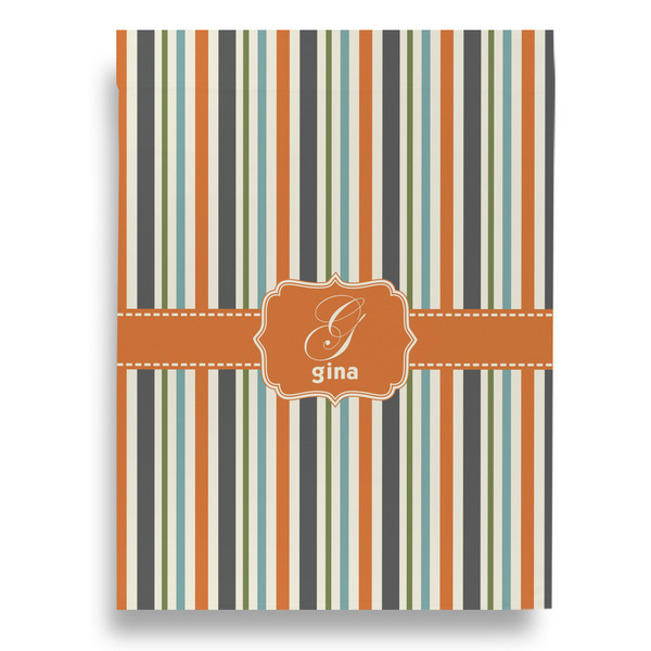 Orange & Blue Stripes House Flags - Single Sided - FRONT