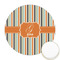 Orange & Blue Stripes Icing Circle - Medium - Front