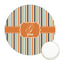 Orange & Blue Stripes Printed Cookie Topper - 2.5" (Personalized)