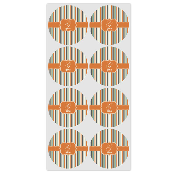 Orange & Blue Stripes Icing Circle - Medium - Set of 8