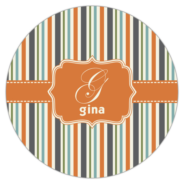 Orange & Blue Stripes Icing Circle - Small - Single