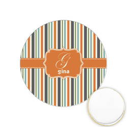 Orange & Blue Stripes Printed Cookie Topper - 1.25" (Personalized)