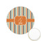 Orange & Blue Stripes Printed Cookie Topper - 1.25" (Personalized)