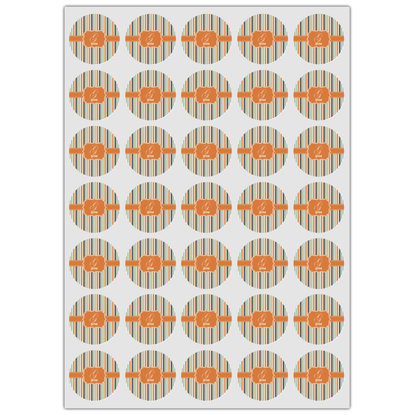 Orange & Blue Stripes Icing Circle - XSmall - Set of 35