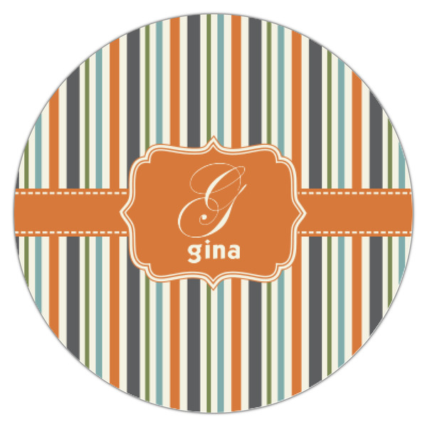 Orange & Blue Stripes Icing Circle - XSmall - Single