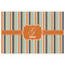 Orange & Blue Stripes Indoor / Outdoor Rug - 2'x3' - Front Flat