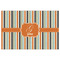 Orange & Blue Stripes Indoor / Outdoor Rug - 4'x6' - Front Flat