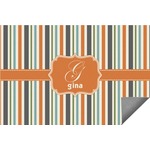 Orange & Blue Stripes Indoor / Outdoor Rug - 3'x5' (Personalized)