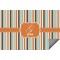 Orange & Blue Stripes Indoor / Outdoor Rug - 6'x8' w/ Name and Initial