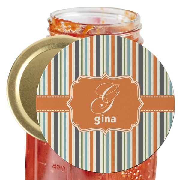 Custom Orange & Blue Stripes Jar Opener (Personalized)