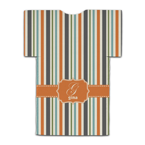 Orange & Blue Stripes Jersey Bottle Cooler - BACK (flat)
