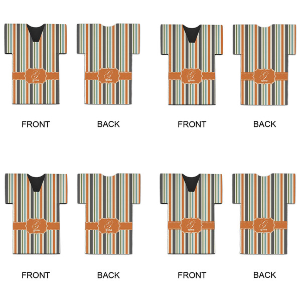 Orange & Blue Stripes Jersey Bottle Cooler - Set of 4 - APPROVAL