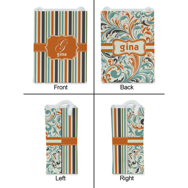 Orange & Blue Stripes Jewelry Gift Bag - Gloss - Approval